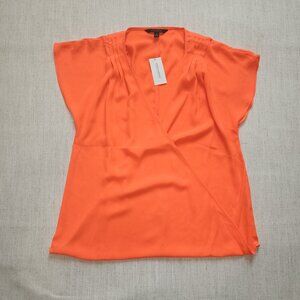 Banana Republic Women's Small Orange Polyester Wrap Top Shirt